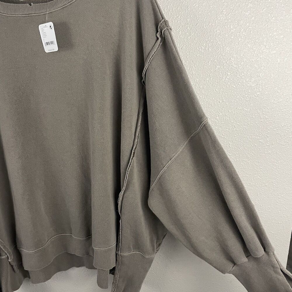 We The Free Womens L Dolphin Gray Camden Cozy Oversize Sweatshirt - Picture 4 of 7